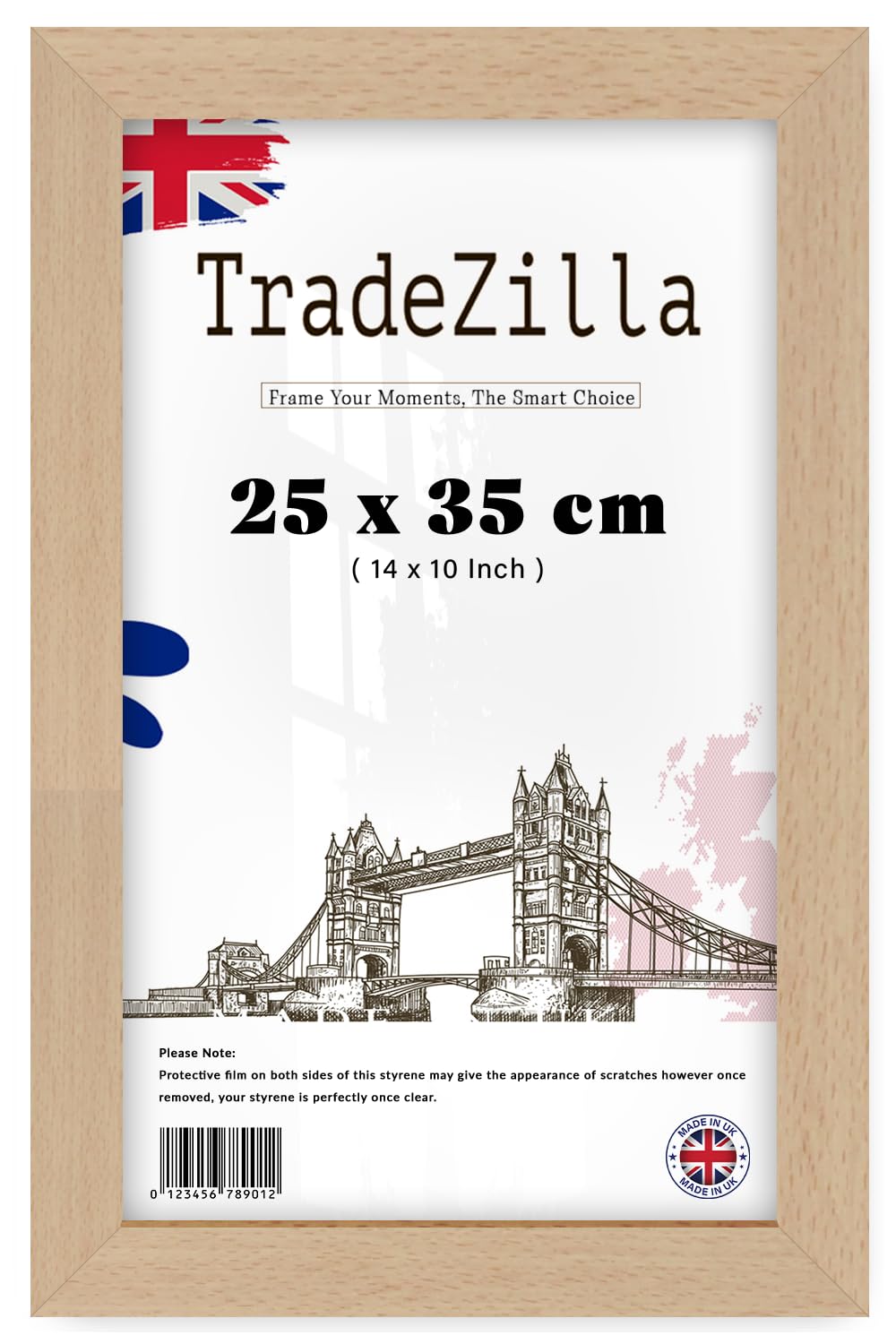 Tradezilla Beech | (25 X 35 Cm) Poster Frame - 250 X 350 Mm Photo Frame For Posters And Prints – Solid Eton Wood, Home Décor 0' 10" X 1' 2" [ ]