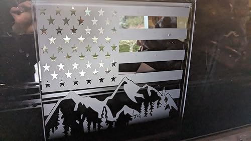 Miniatura 8 de Xinghe Calcomanías para Dodge Ram 2009 a 2024, calcomanías de bandera estadounidense para ventana central trasera de camión, calcomanía de bandera