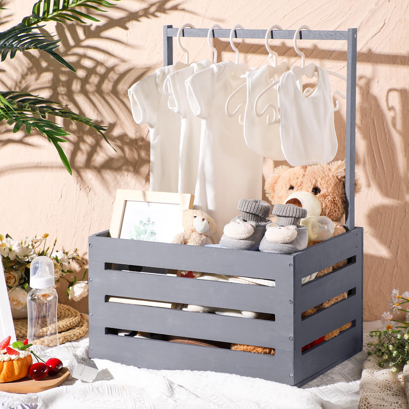 Amazon.com: Suzile Wooden Baby Shower Crate Closet, Wood Hamper