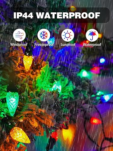 Miniatura 3 de Luces de Navidad C6 para interiores y exteriores, total de 200 luces LED de 66 pies conectables con temporizador y 13 modos, luz parpadeante