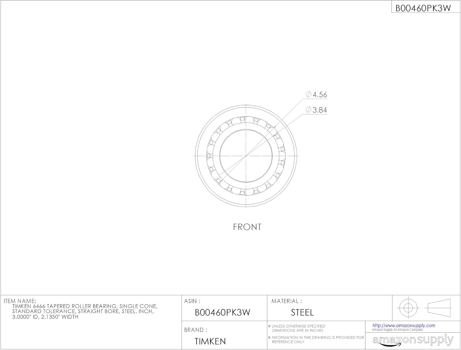 Timken Tapered Roller Bearing Cone - 6466