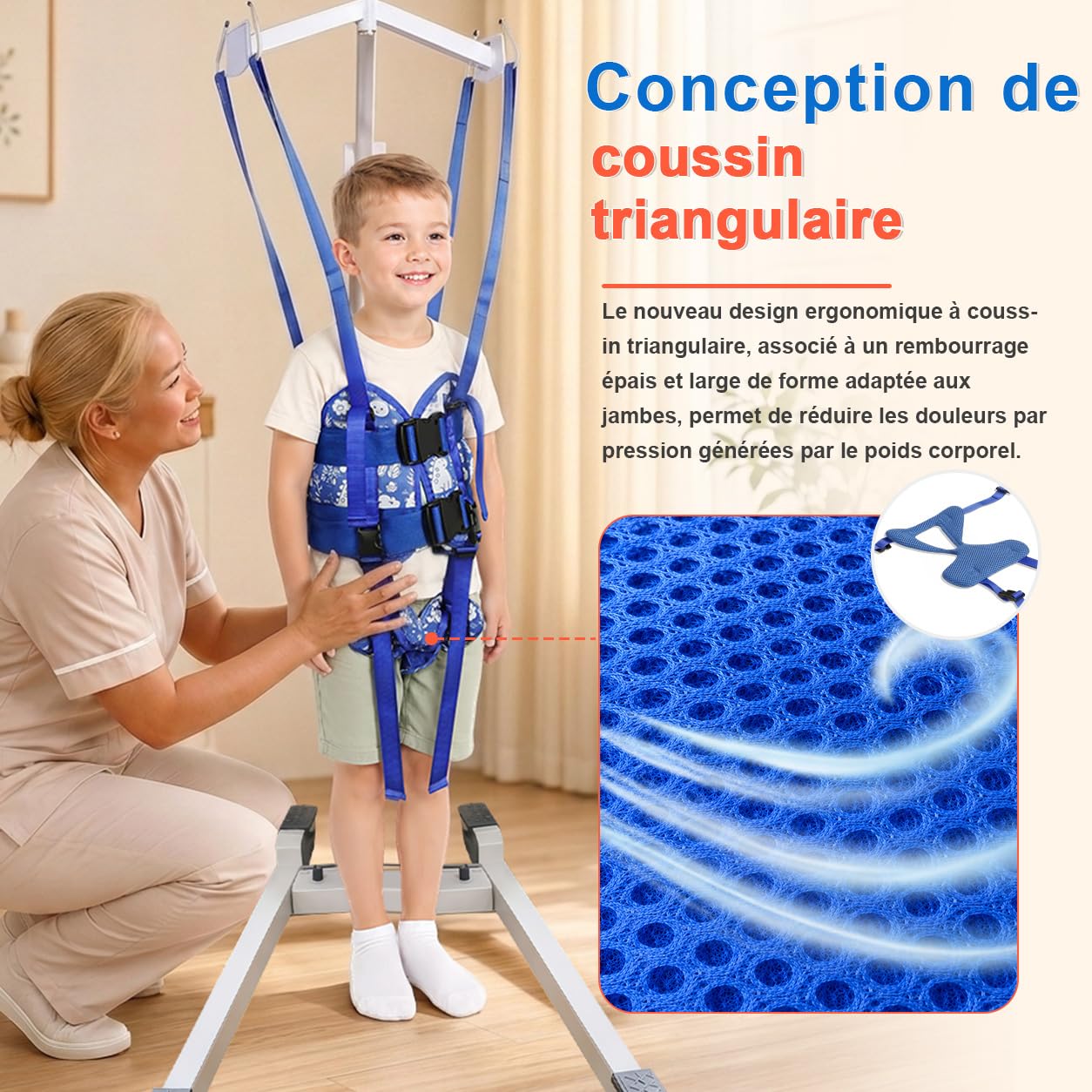 Harnais de Marche Enfant Motif Dinosaure, Gilet de Soutien Pédiatrique Réglable pour Aide à la Station Debout et à la Marche (Motif dinosaure, 5–8 ans)