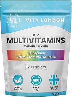 Multivitamin Tablets for Women & Men | 22 Essential Active Multi Vitamins & Minerals | 4 Month Supply (Tablet, not Powder or Multivitamins Capsule) | UK Made Supplements