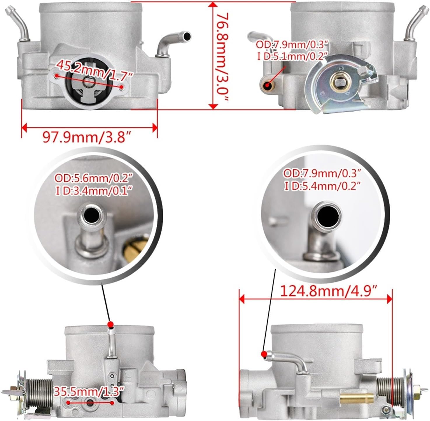 70MM スロットルボディキット TPS と MAP センサー付き、ホンダ B/D/H/F シリーズ B16 B18 309-05-