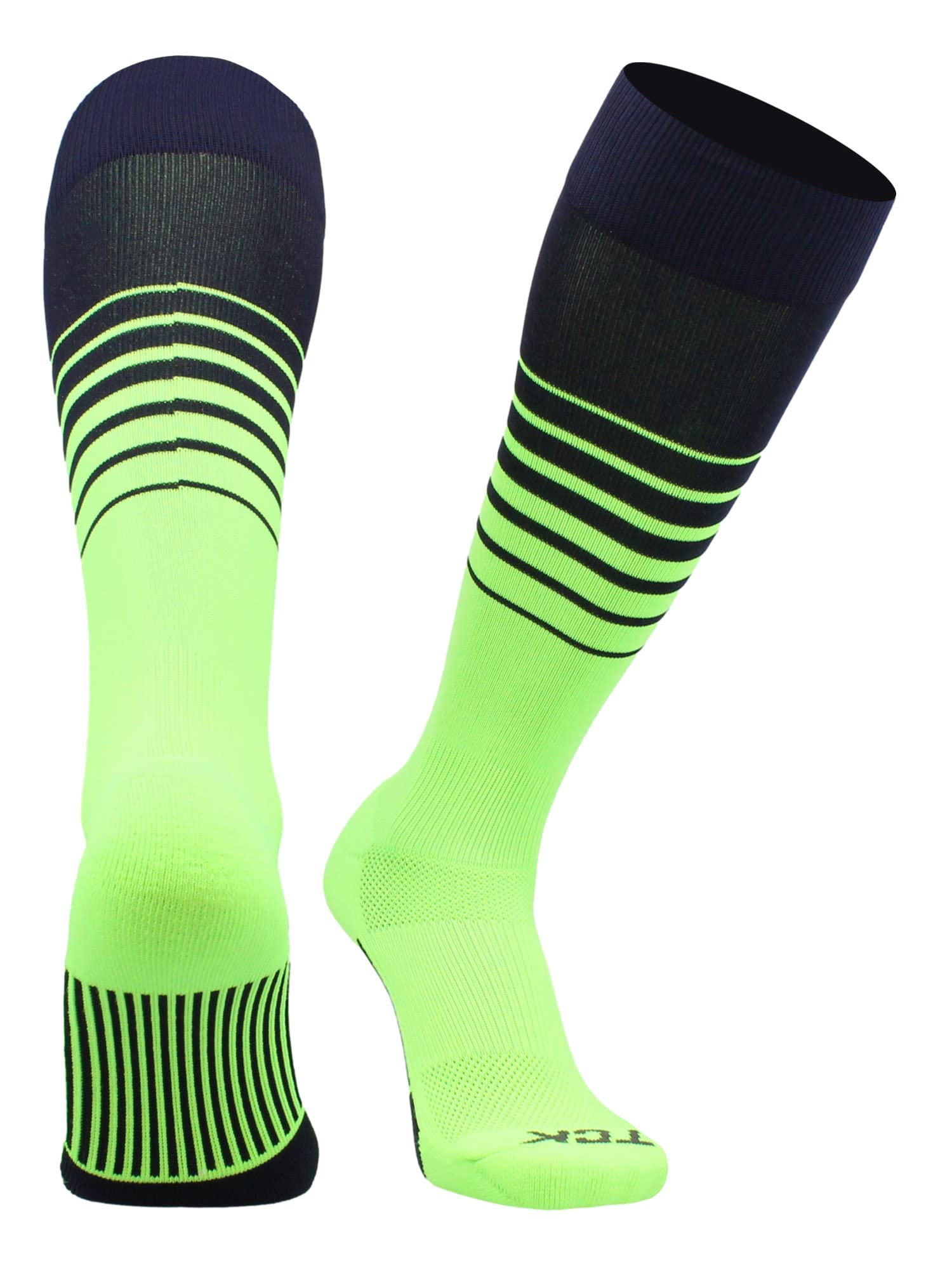 TCK Elite Breaker Striped Socks | Over-the-Calf Soccer Baseball Softball Socks | Extra Stretch for Shin Guards | USA Made