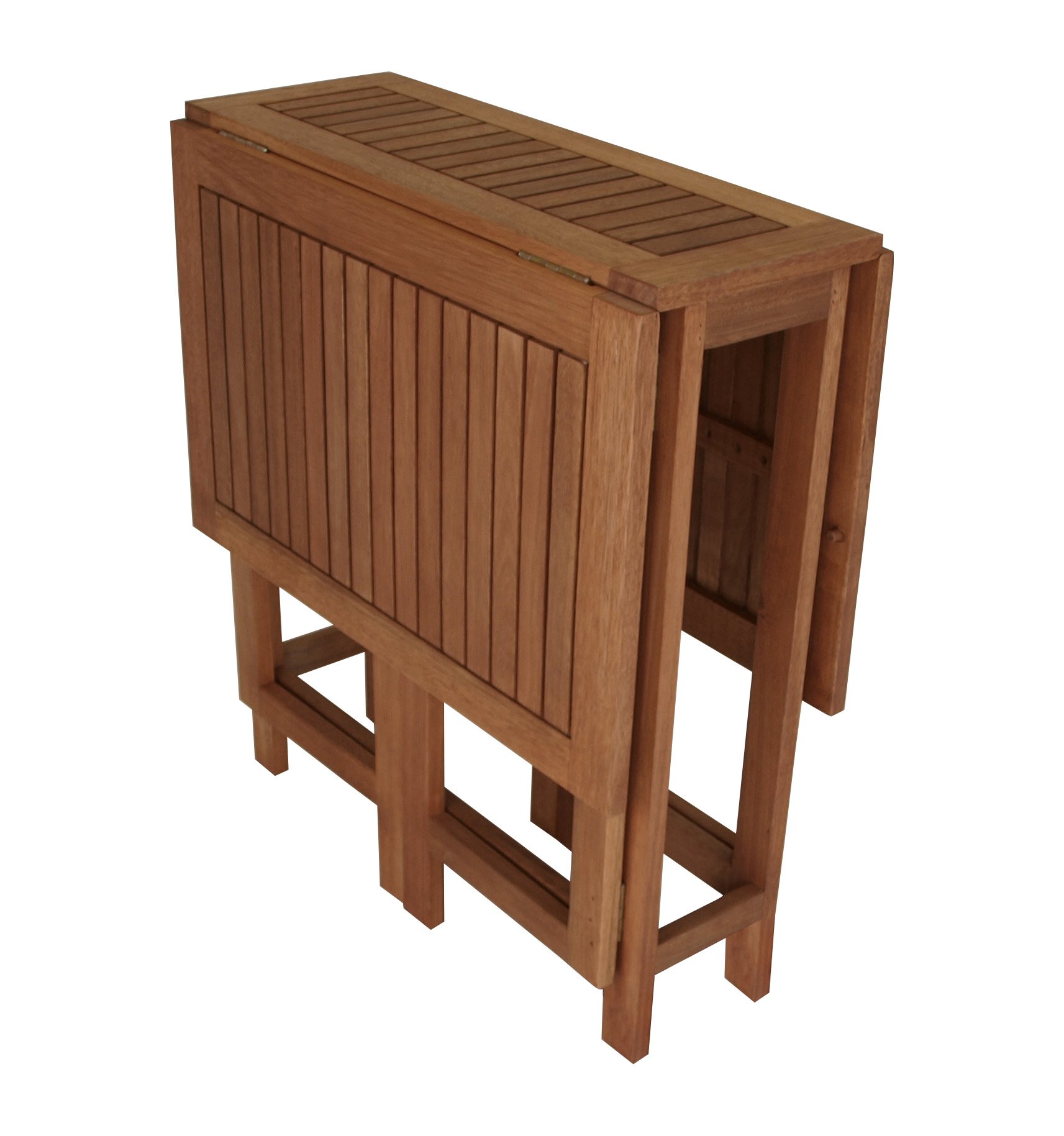 Doppel Klappentisch Balkon Tisch 107x65x74cm rechteckig, Eukalyptus geölt, braun, FSC®-Zertifiziert