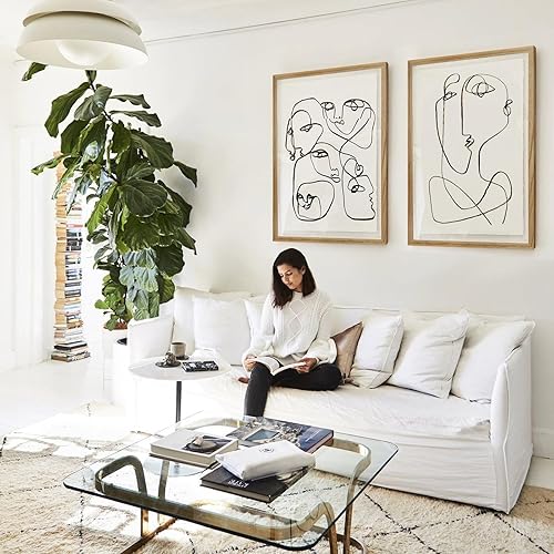 Miniatura 5 de Egofine Juego de 2 marcos para póster de 18 x 24 pulgadas, marco de madera maciza con plexiglás mate para 16 x 20 pulgadas, para colgar en la pared,