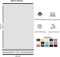 Vista 6 de Hawmam Linen - Paquete de 4 toallas de baño blancas de 27 x 54 pulgadas, 100% algodón turco, suaves, ligeras y altamente absorbentes, toallas