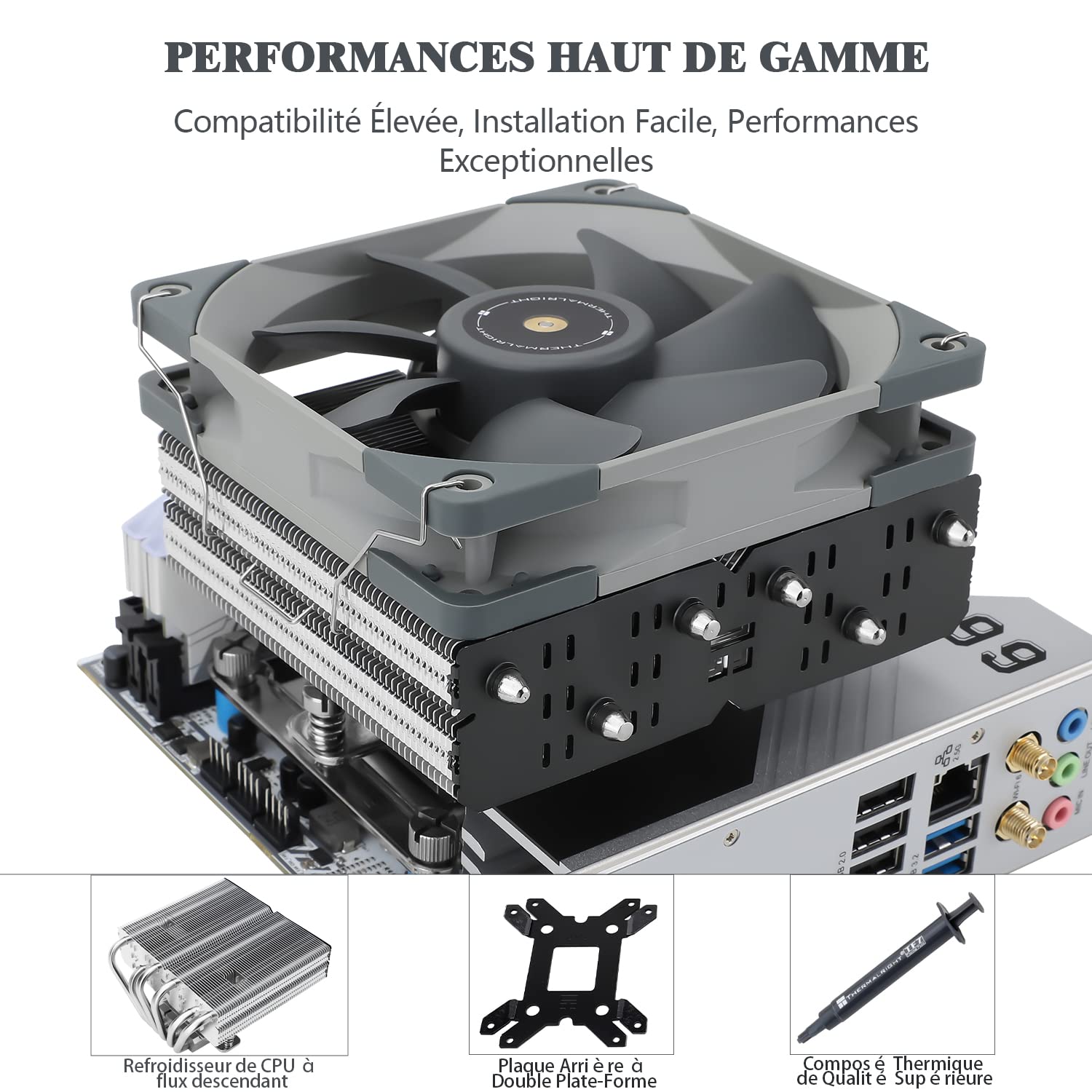Thermalright SI-100 Refroidisseur d’air CPU,Caloducs 6, refroidisseur CPU à ventilateur silencieux PWM avec roulement S-FDB V2.0,Technologie AGHP 3.0,Pour AMD AM4 AM5/Intel 1150/1151/1200/1700/2066