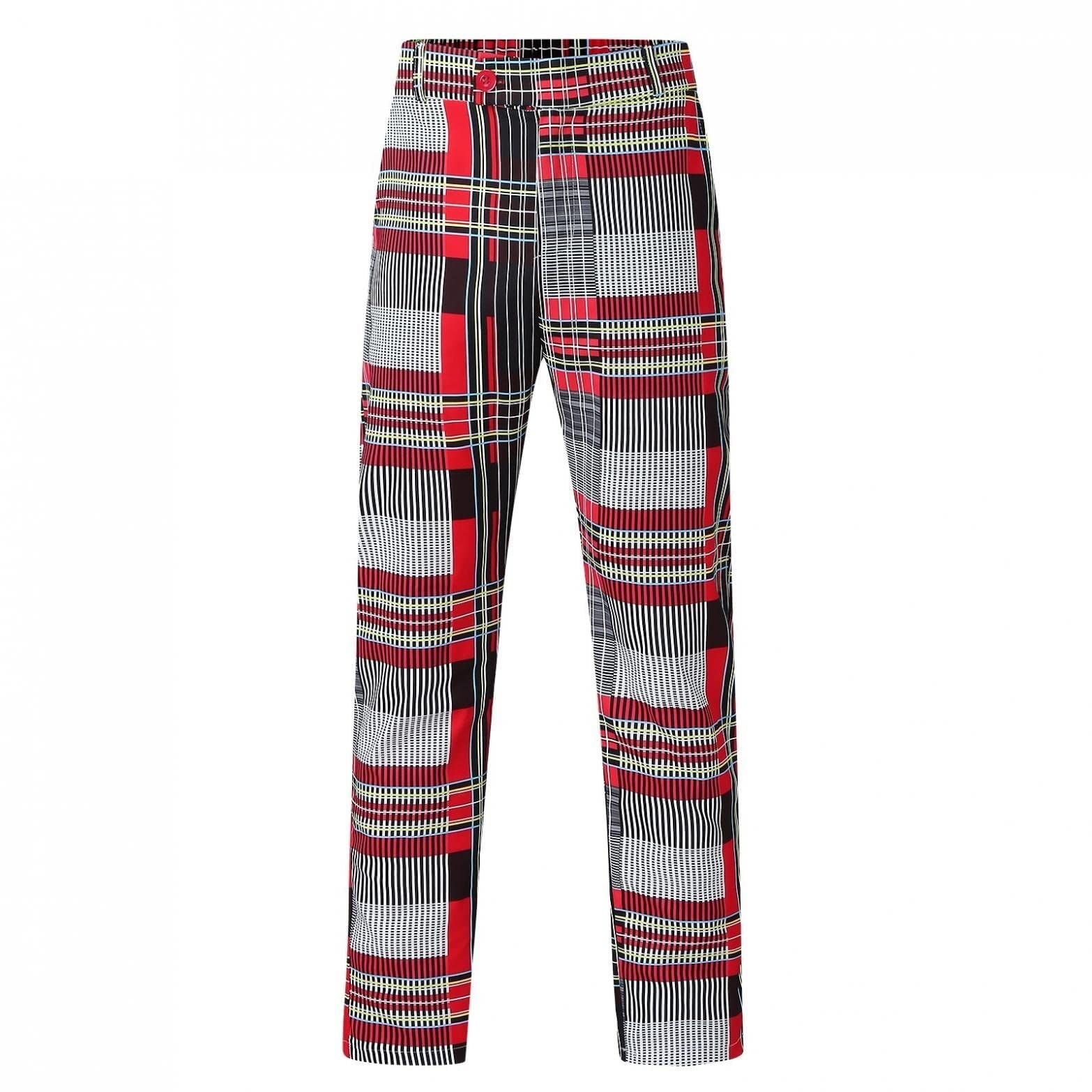Pantalones De Vestir Para Hombre, Pantalones De Vestir A Cuadros Para Hombre, Corte Recto, Cintura Expandible, Plisados, Pantalones De Traje, Pantalones De Negocios A Cuadros