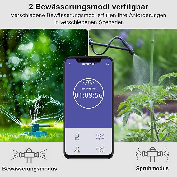 Watering Computer Intelligent Automatic Watering Timer WiFi Water Timer for Lawn Sprinkler with APP and Water Consumption Monitoring Garden
