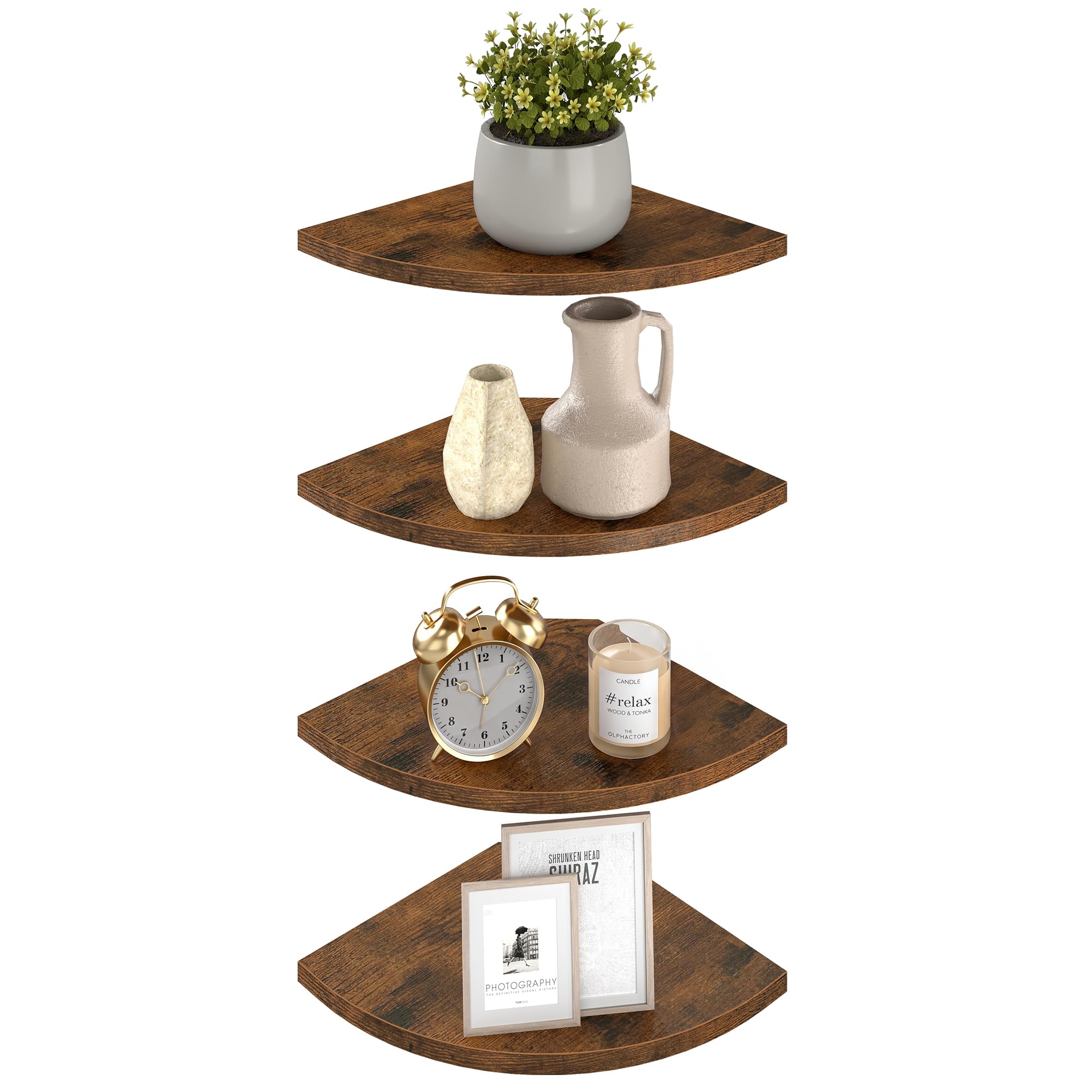 VASAGLE Floating Corner Shelves - 2 Pack -8 VASAGLE Floating Corner Shelves - 2 Pack -8