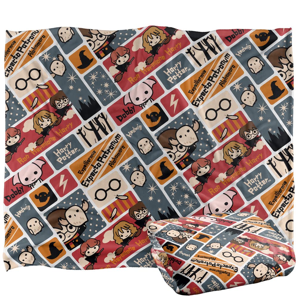 HARRY POTTER Cute Chibi Pattern Officially Licensed Silky Touch Super Soft Throw Blanket 152 x 127 cm
