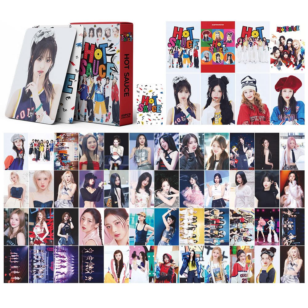 BABYMONSTER Photocards, 55 Pcs baby monster Lomo Card, BM New Album Cards, BabyMonster Photo Cards, Must-Have for Fans