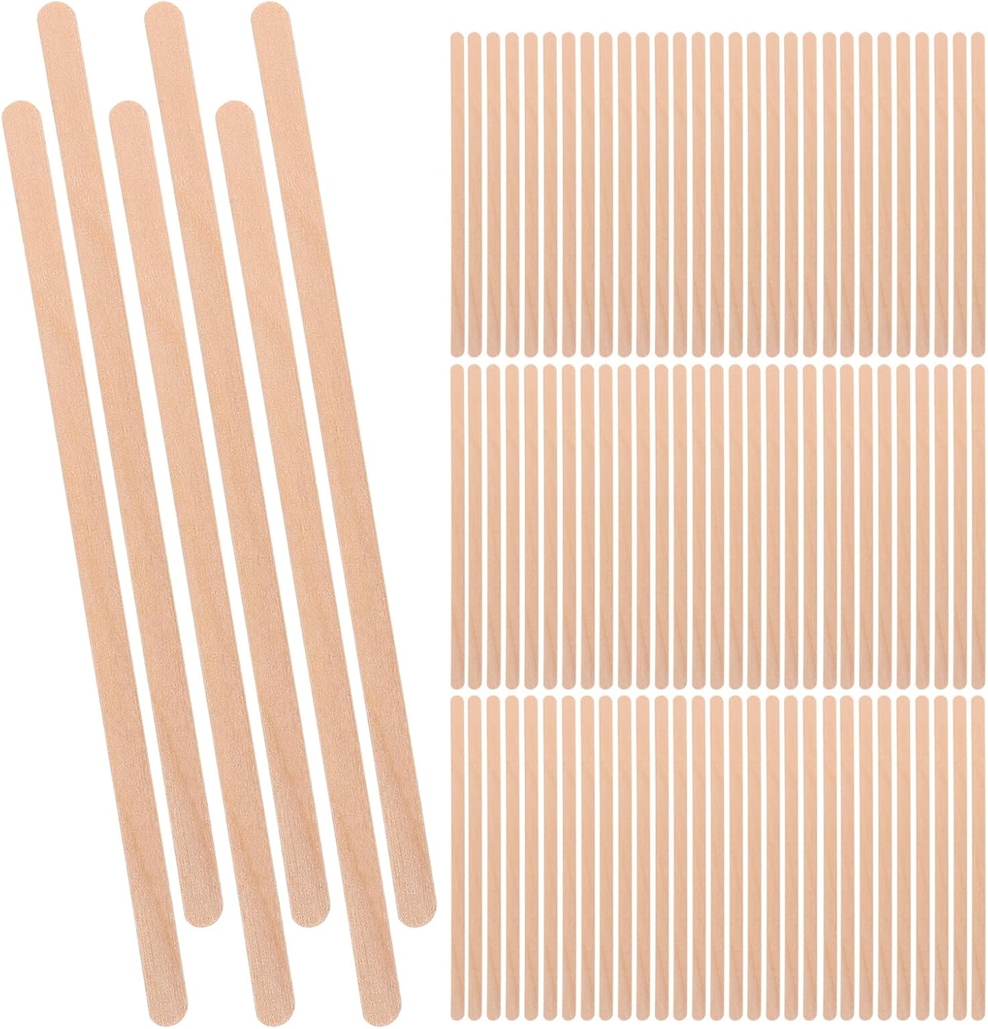COLLBATH 300pcs Thick 14cm Individually Wrapped Wood Coffee Stir Stirrers Disposable Beverage Mix Sticks for Tea Milk Honey Cocktails