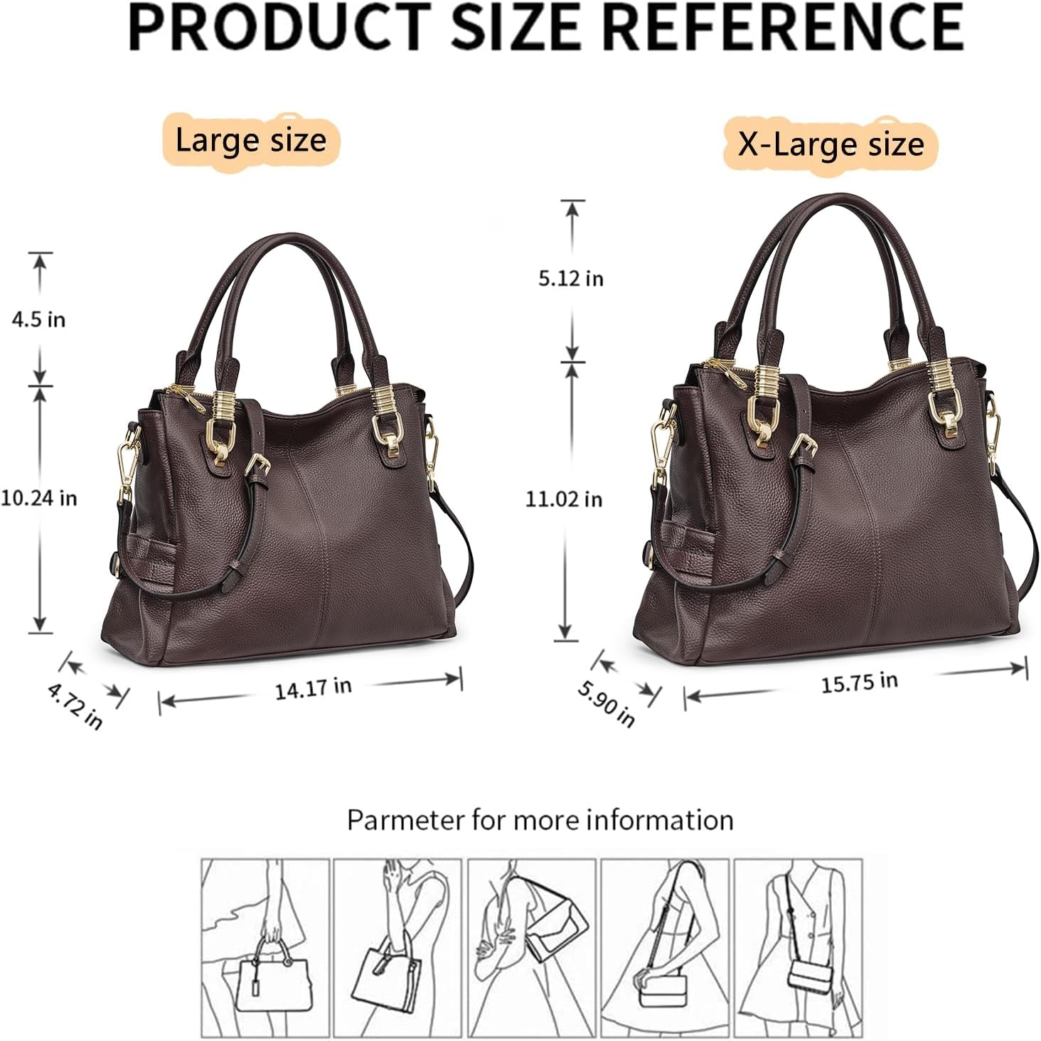 Kattee Soft Women Genuine Leather Purses and Handbags Satchel Tote Shoulder Bag