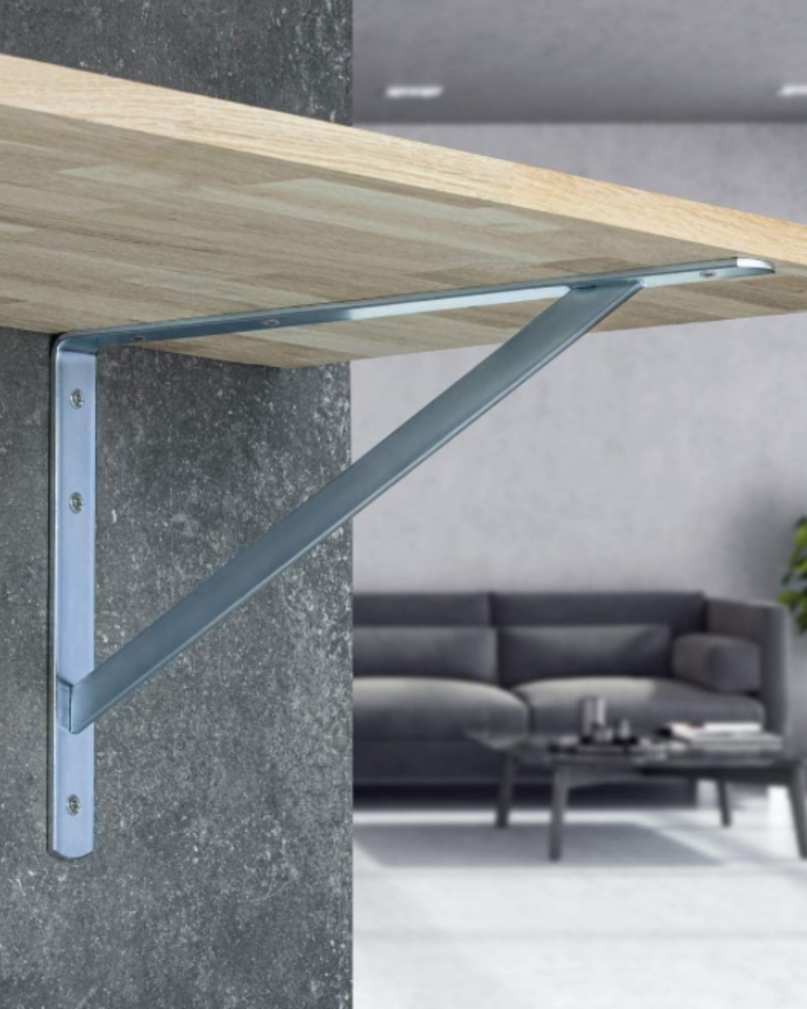Schwerlastwinkel [ATHENA] 10 Stück Regalwinkel I Tiefe 500 mm I Schwerlastkonsole verzinkt, Grau I Wandhalterung Regal Tragkraft 300 kg I Winkel Metall massiv | Metallwinkel 90 grad