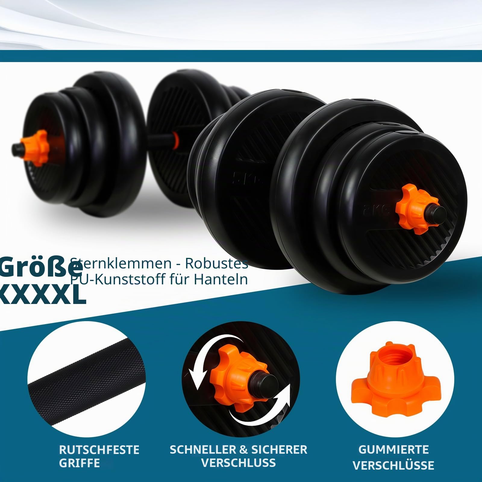 CCLIFE 6in1 Kettlebell Hanteln Set 2er verstellbar mit Verbindungsstahlrohr Kurzhanteln Langhanteln Kugelhantel Hantelset professionell Dumbbell Gewichten