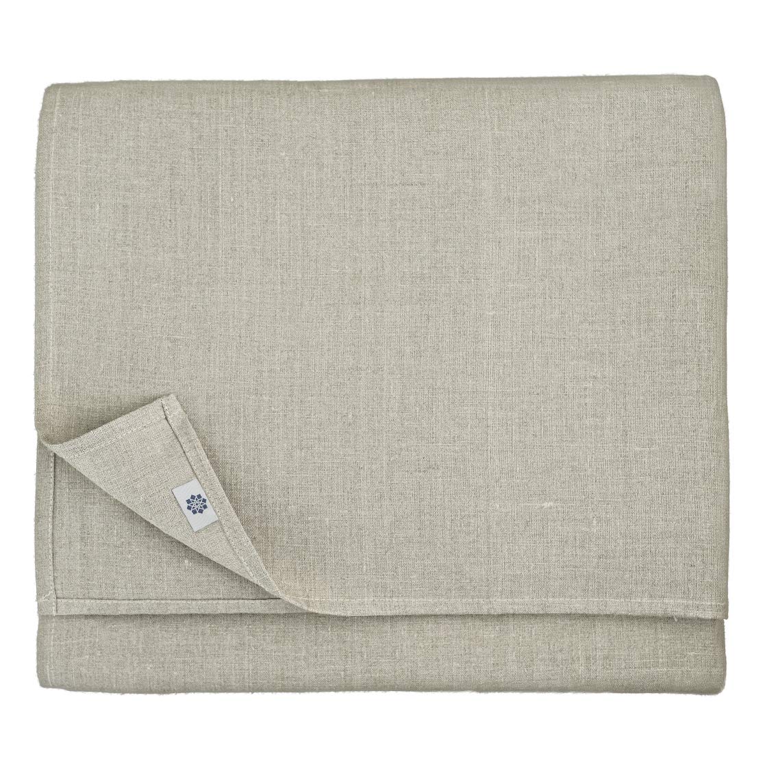 Linen & Cotton - Mantel Anabella Muy Elegante de Tela, 100% Lino (147cm x 200cm, Beige)