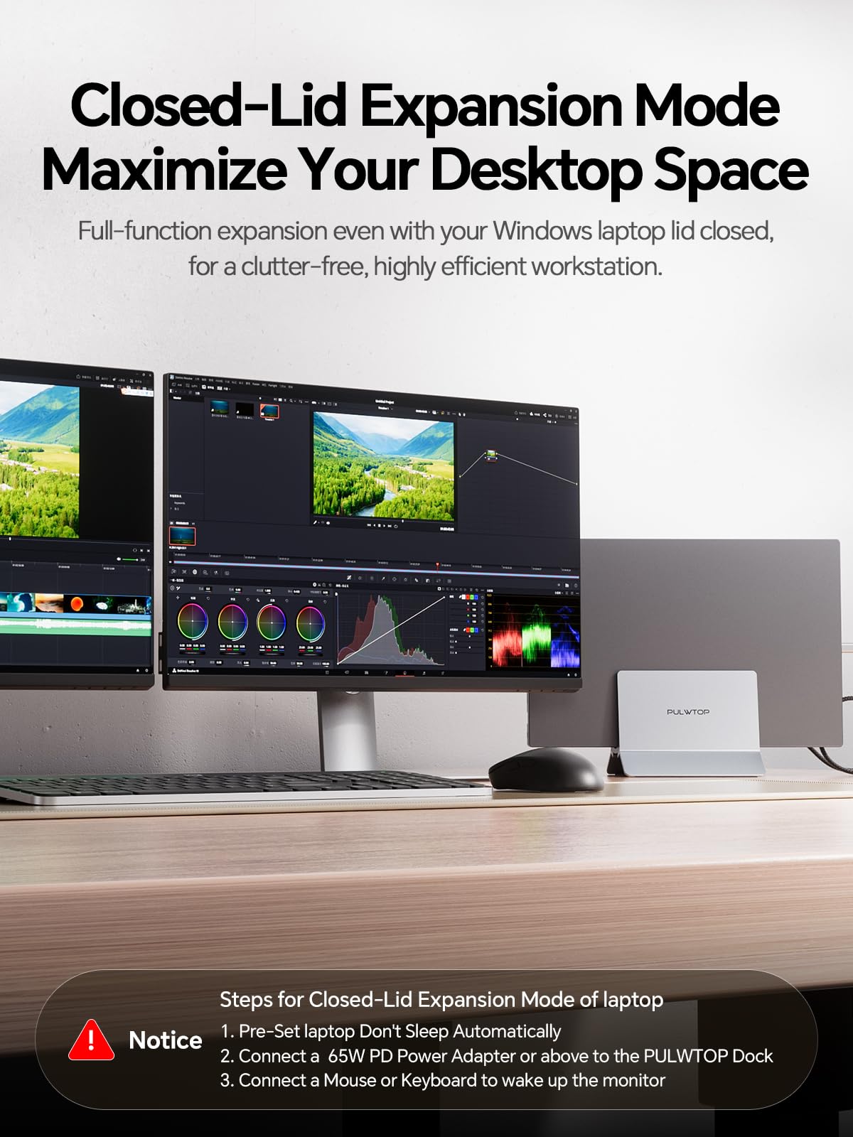 11-in-1 USB C Docking Station Doppio Monitor, Supporto Verticale per Laptop con 2xHDMI 4K 60Hz, 3xUSB A/C 10 Gbps, 2xUSB A 5 Gbps, USB A 2.0, Ethernet, PD3.0【Solo per laptop Windows】