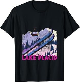 Lake Placid Ski - Vintage Style Lake Placid Skiing Vacation T-Shirt