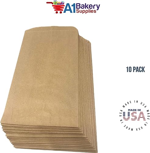 Miniatura 8 de Bolsas de mercancía de papel plano marrón Kraft 10x13 10 unidades por A1 Bakery Supplies