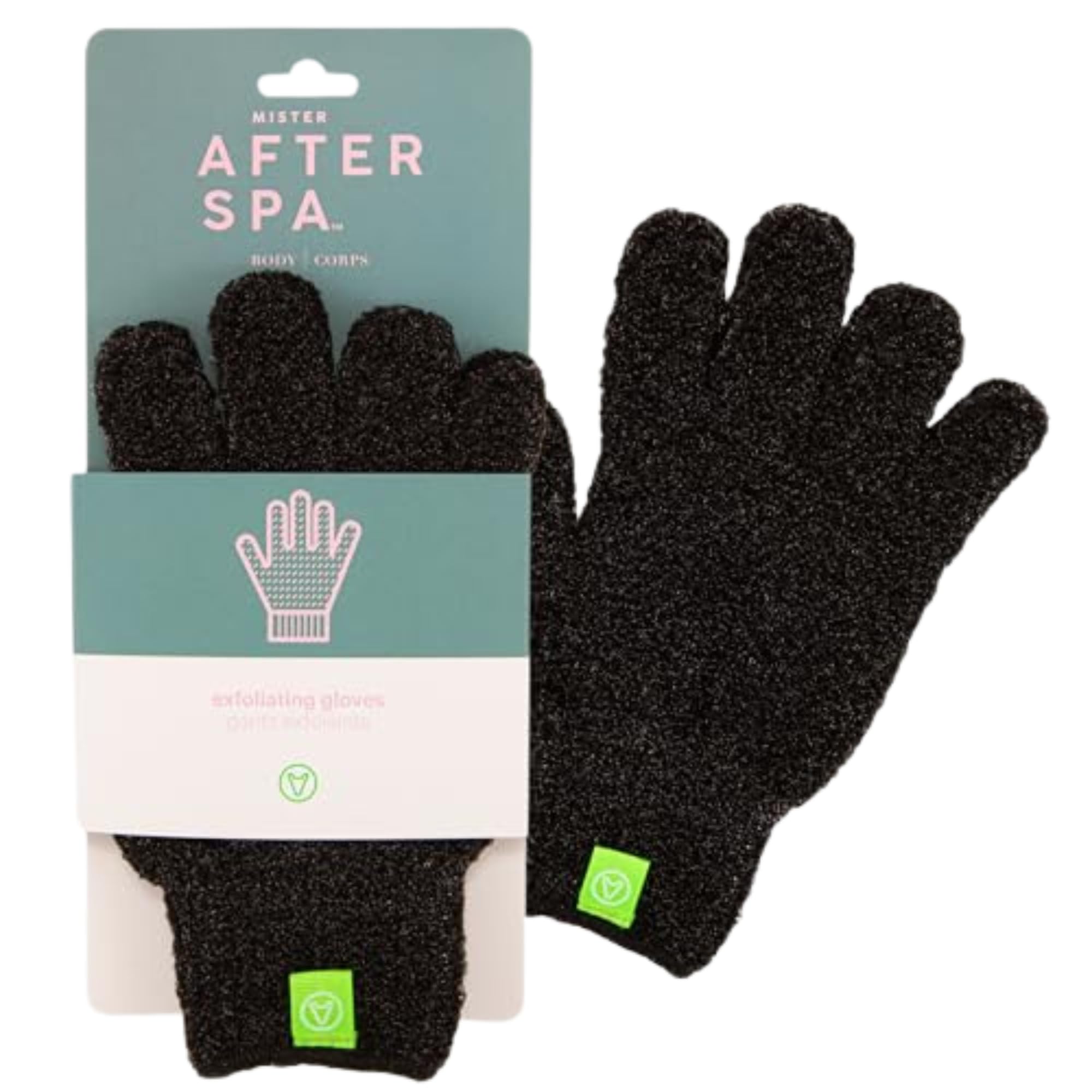 Exfoliating Gloves, Black, 1 Pair, AfterSpa