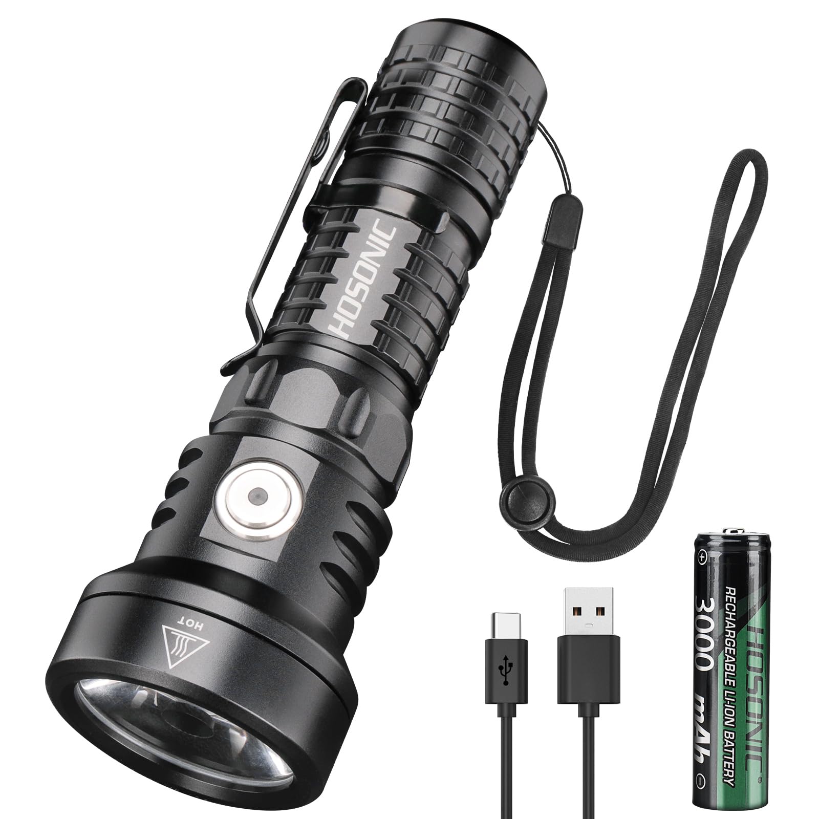 EC12 EDC Flashlight 1500 Lumens, Rechargeable Small Flashlights Powerful 918 Feet Long Throw TIR Lens Brightest Clip Flash Light 7 Modes Magnetic Waterproof