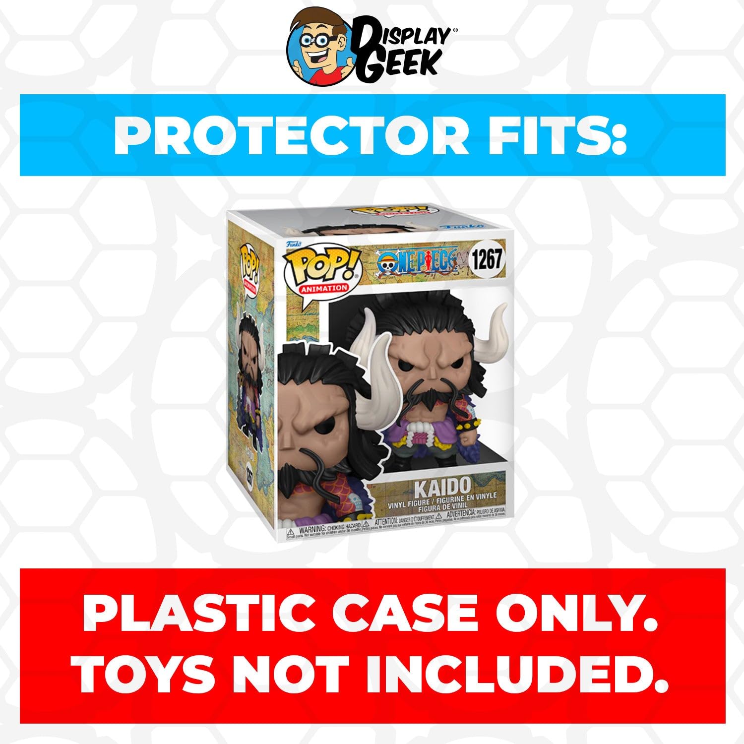 Display Geek, 1 x Plastic Pop Protector Only Compatible with 6 inch Kaido #1267 Funko Pop Box - Nothing Else fits