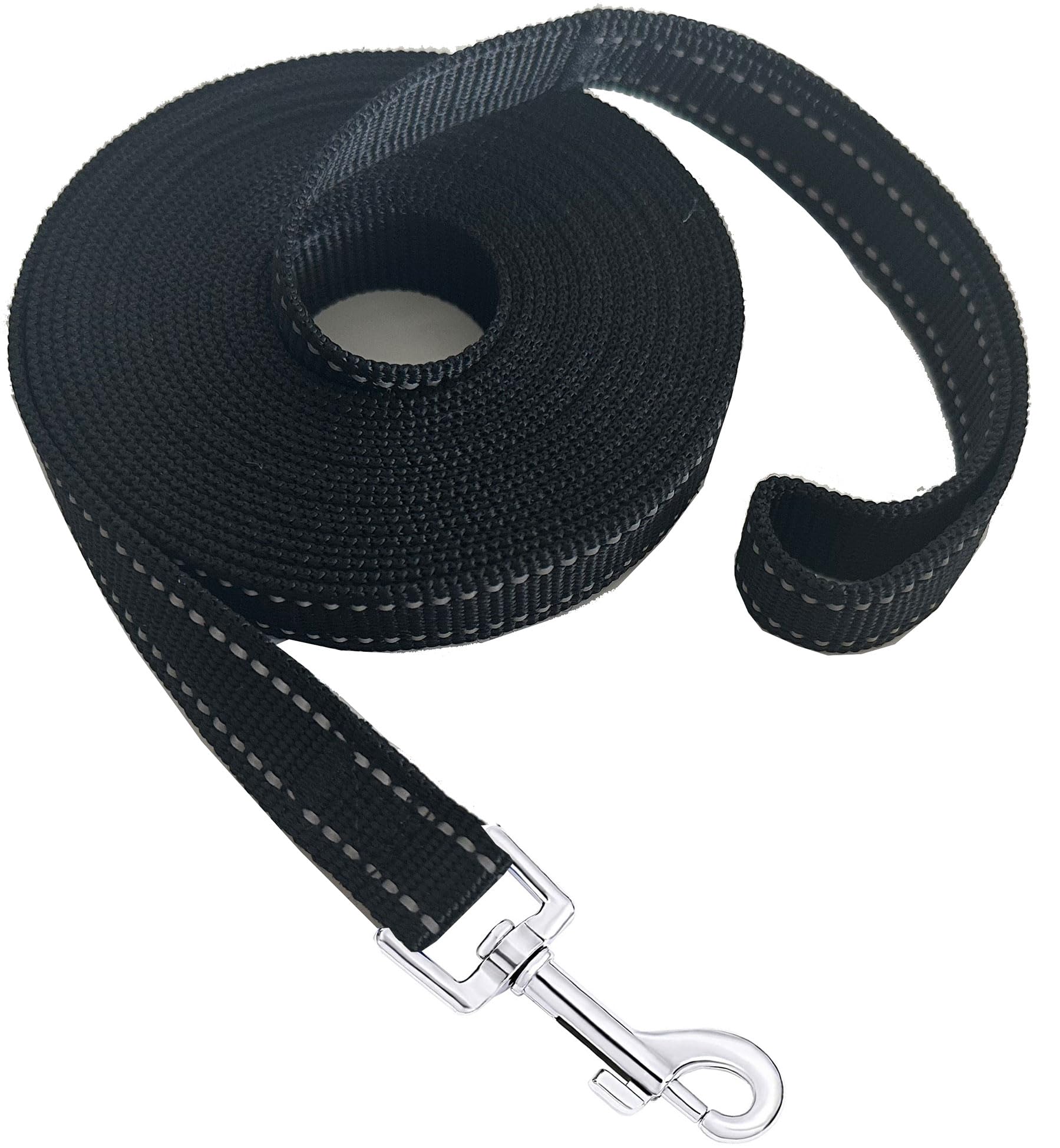 Nylon Training Dog Leash for Small Medium Dogs, 15ft 20ft 30ft 50ft 100ft Reflective Long Leash Dog/Puppy Lead for Obedience Recall Training, Camping