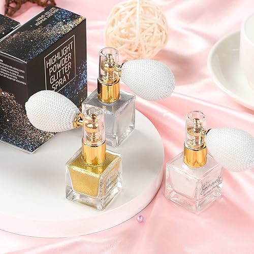 Miniatura 5 de Etercycle Spray de purpurina corporal dorada, polvo brillante en polvo, brillo cosmético para maquillaje para cabello y cuerpo, ropa, arte de uñas,