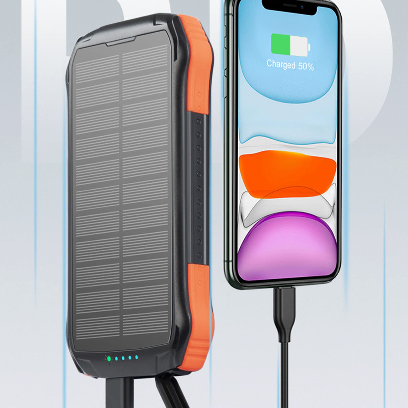 Tyenaza Solar Generator, Solar Power Bank QC3.0 PD18W Szybkie ładowanie 16000 mAh IP66 Waterproofs USB C Bank Power Bank