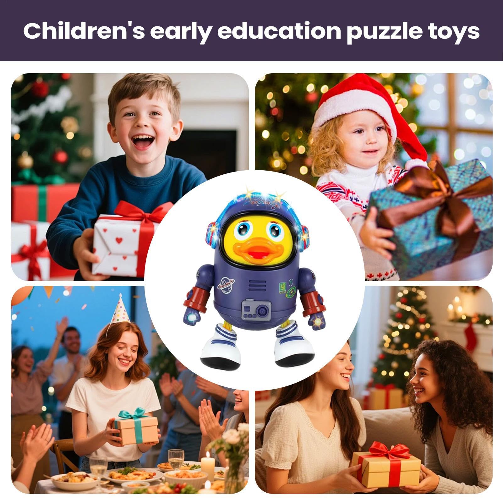 Pato Espacial Bailarín Con Luces LED Y Música – Robot Interactivo Con Brazos Móviles Y Giro De Cuerpo – Juguete Recargable Para Niños Y Niñas