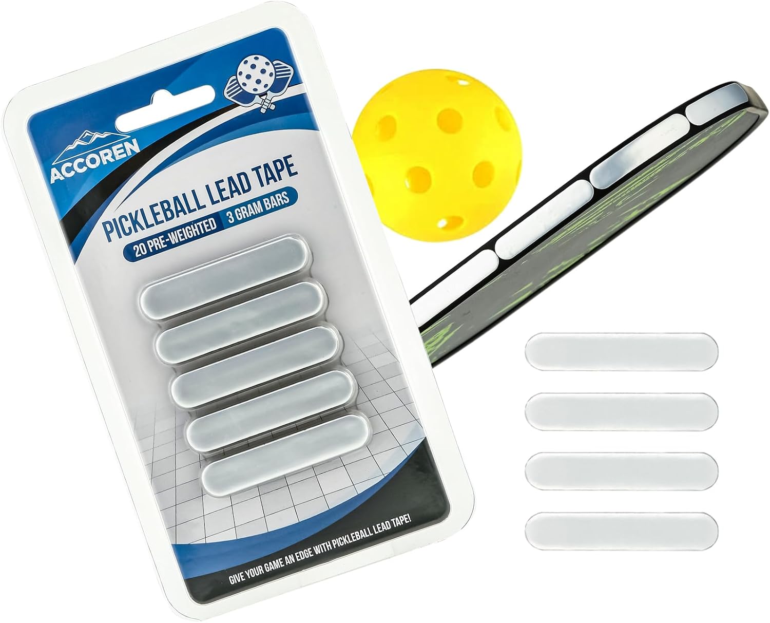VIXAVI 20Pcs Pickleball Lead Tape Premium Pickleball Paddle Weight Lead Tape