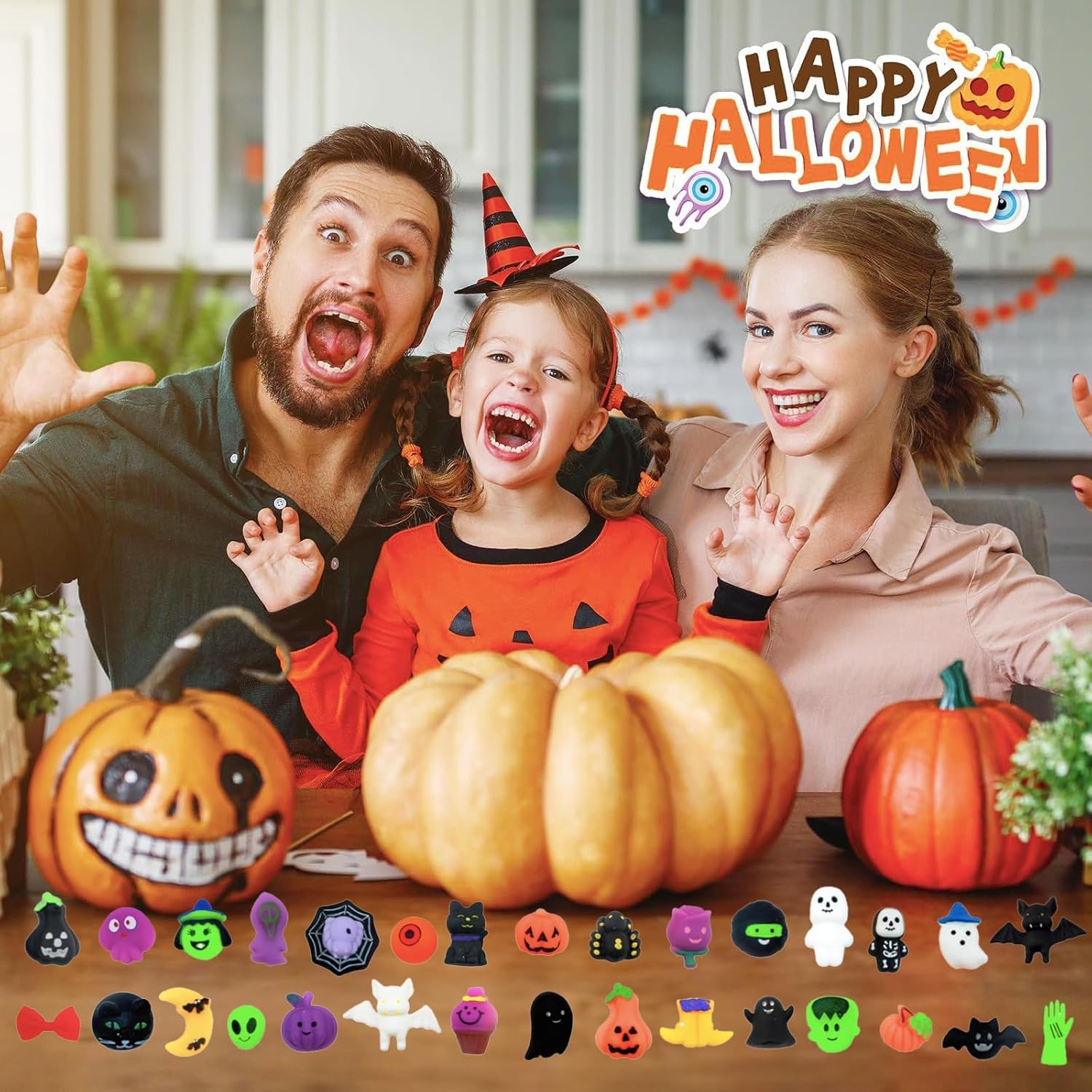 MOMAHUA 30Pcs Halloween Squishy Toys Set, Pumpkin, Ghost, Bat - Image 4