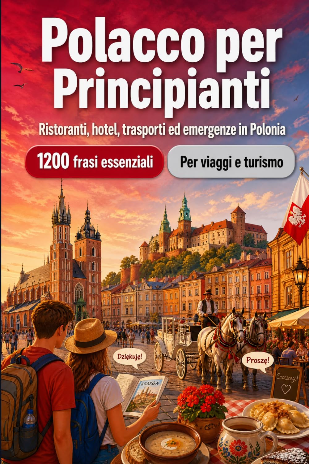 Polacco Per Principianti: 1200 frasi essenziali in Polacco per viaggiare: Guida facile alla pronuncia, conversazioni quotidiane, ristoranti, hotel, trasporti, shopping, emergenze