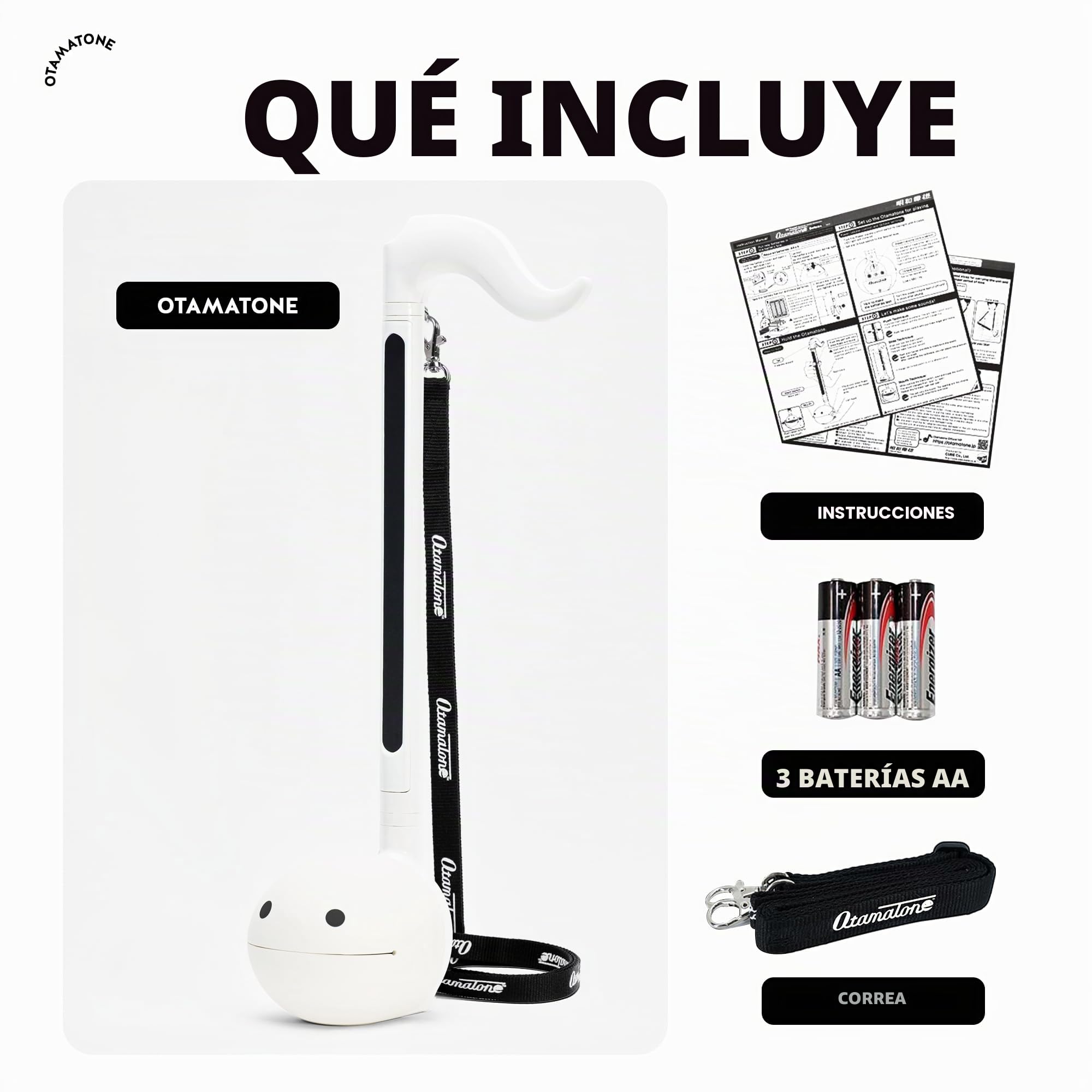 Otamatone Deluxe [Manual Inglés] - Instrumento Musical Electrónico Japonés, Sintetizador Portátil de Cube/Maywa Denki de Japón, Blanco