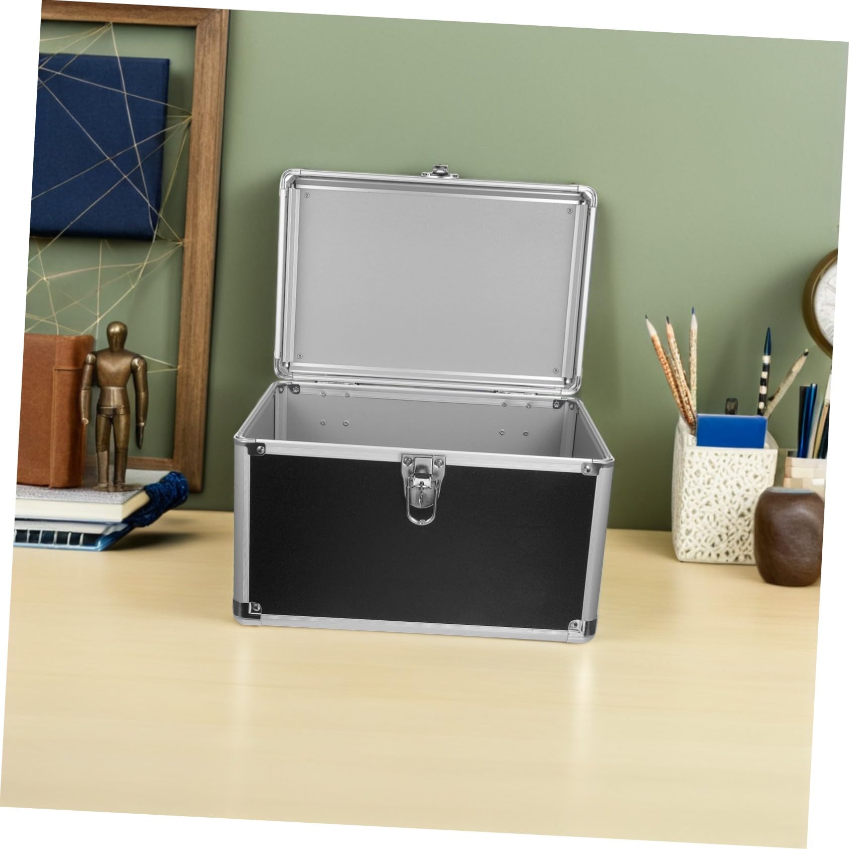 Veemoon Valigetta in Alluminio con Ergonomico Scatola Porta Attrezzi Resistente Agli Urti con Angoli Rinforzati Custodia Portatile per Viaggi e Uso Professionale