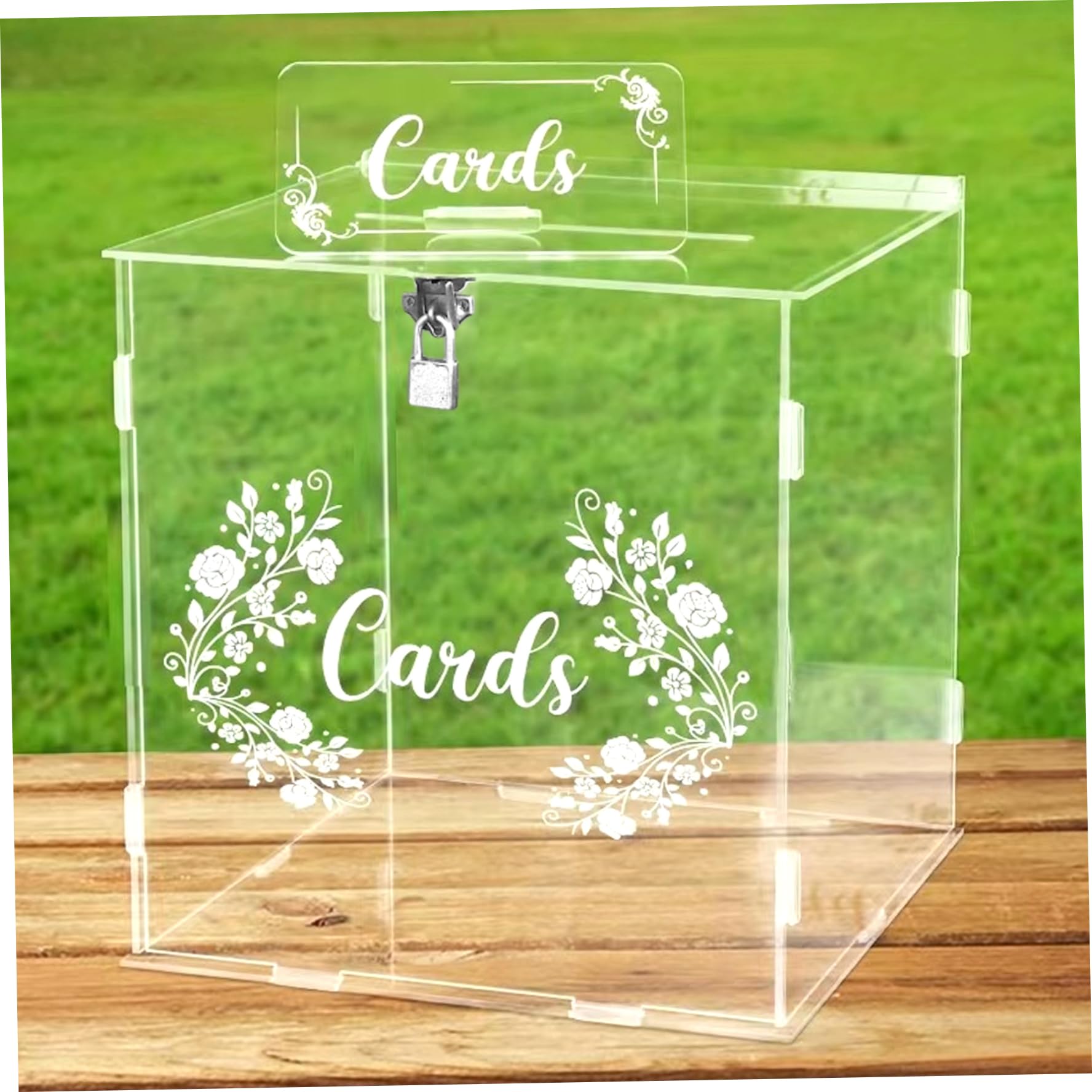 Boîte à cartes de mariage urne transparente pour anniversaire et fête prénatale