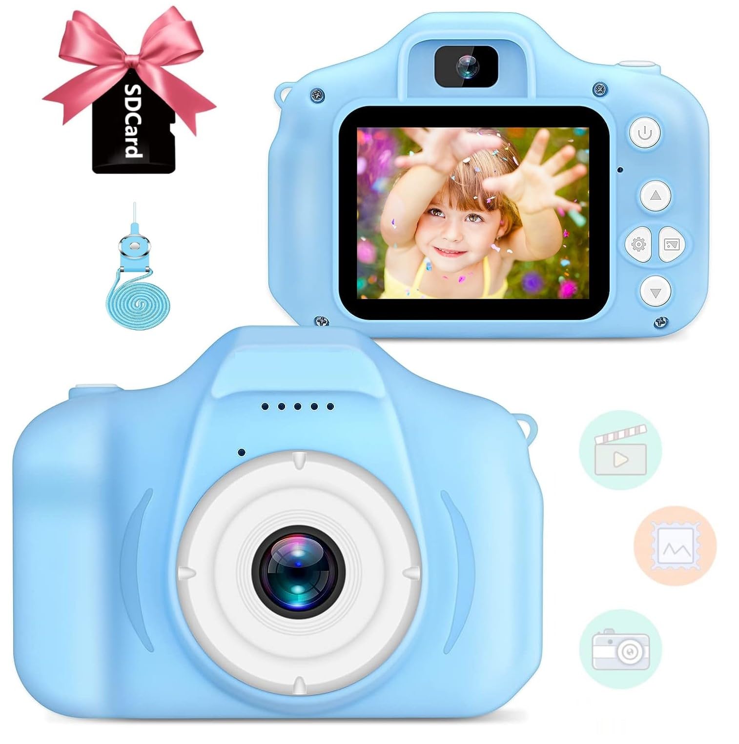 CADDLE & TOES Toys for 4+ to 14 Year Old Boys, Kids Camera for Boys, Children Digital Video Toddler Camera, Christmas Birthday Festival Gift for Boys Age 4+ 5 6 7 8 9 (Sea Blue with SDCard) (B0CDSFMMC6) Amazon Price History, Amazon Price Tracker