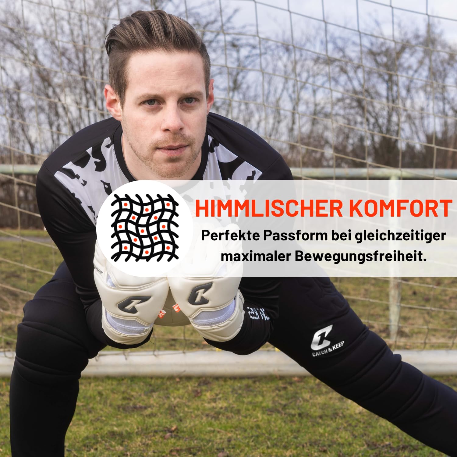 CATCH & KEEP Torwarthose Flight Protection lang - Premium Fußball Trainingshose - Sporthose für Herren, Damen und Kinder