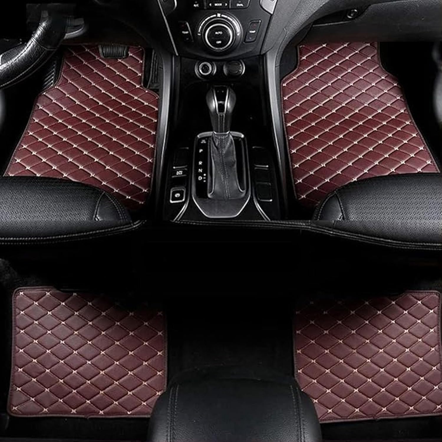 HWMUMI 4Pcs Leather Car Floor Mats for Benz M-Class W163 W164 W166 ML320 ML350 ML400 ML500 AMG ML55 ML63, Waterproof Front Rear Set Auto Rugs Car Carpet Performance Liners Accessories Interio