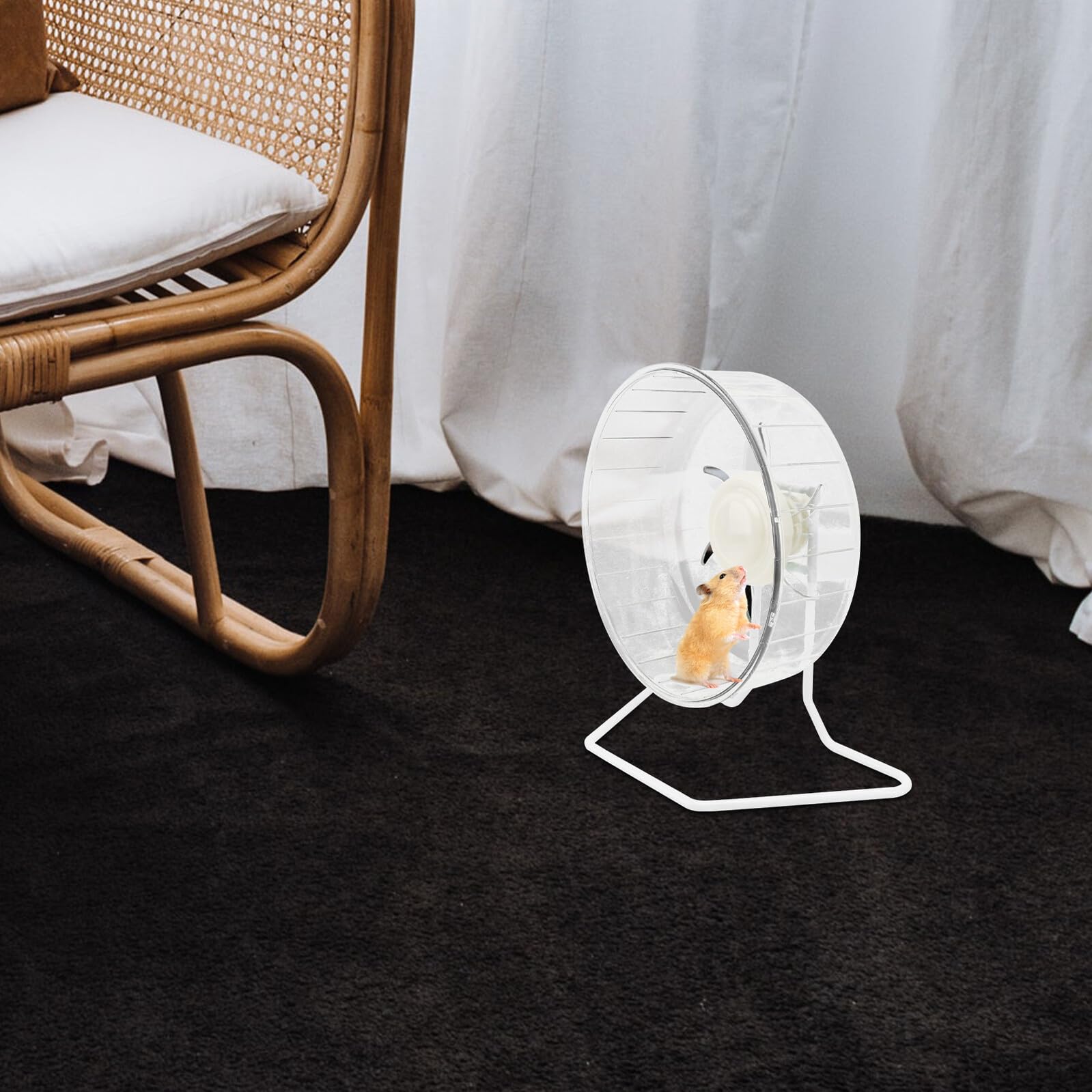 Hamsterlaufrad Leise für Hamster und Gerbils aus Kunststoff Eisen Weiß
