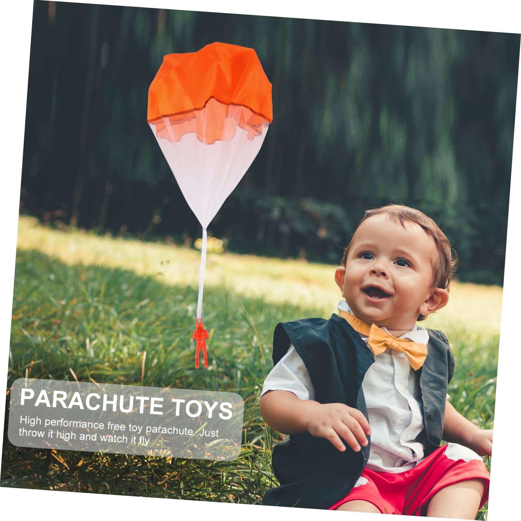 Toddmomy 6pcs Mini Soldier Parachute Toys for Kids Army Throwing Toys Flying Games Random Style