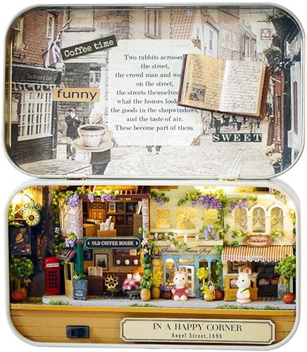 Kit de teatro de bricolaje, casa de muñecas DIY con caja de luces LED, caja de teatro, casa de muñecas, muebles en miniatura para adolescentes y