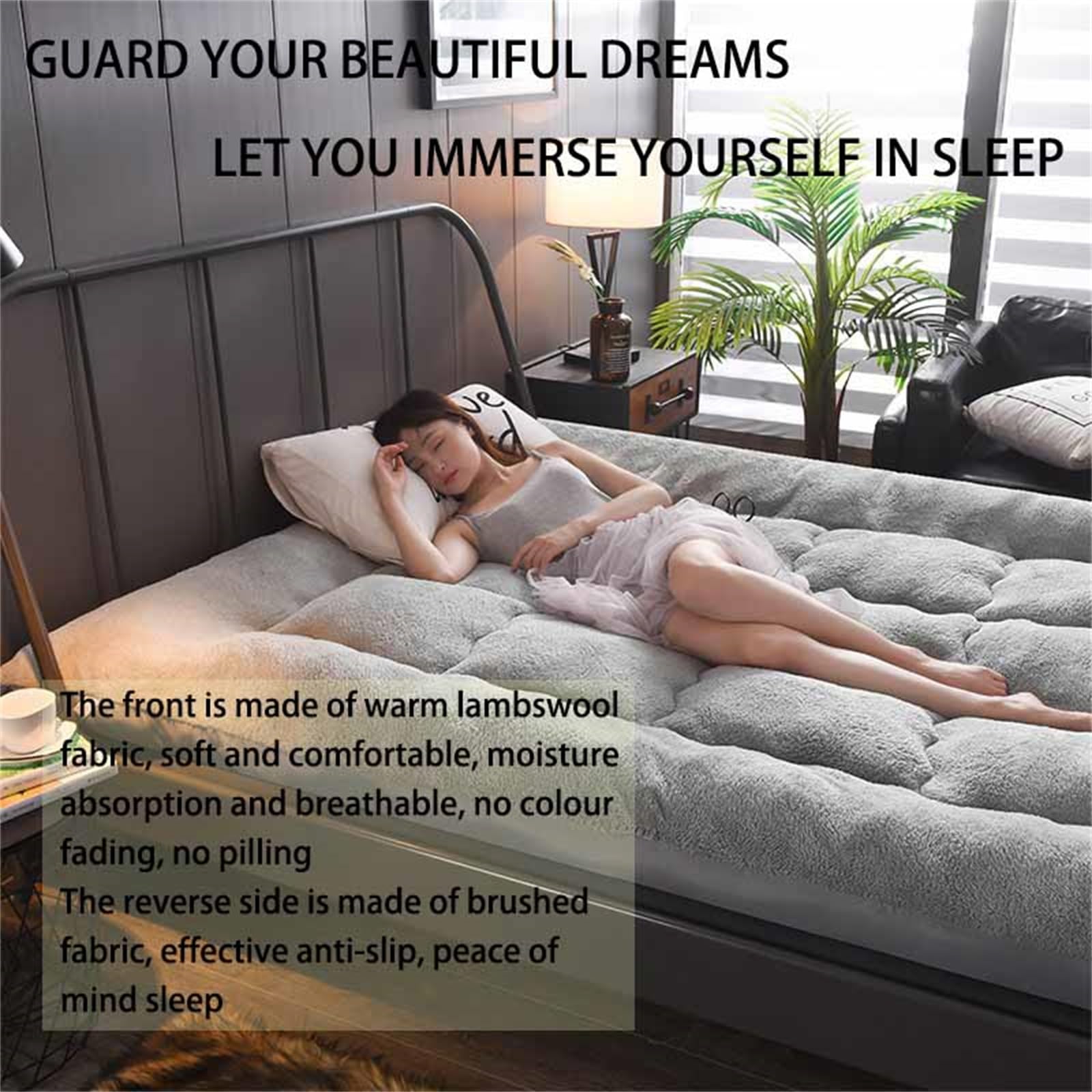 Materasso Futon Giapponese Arrotolabile 10 Cm - Tatami Antiscivolo Traspirante Per Pavimento - Foto 4