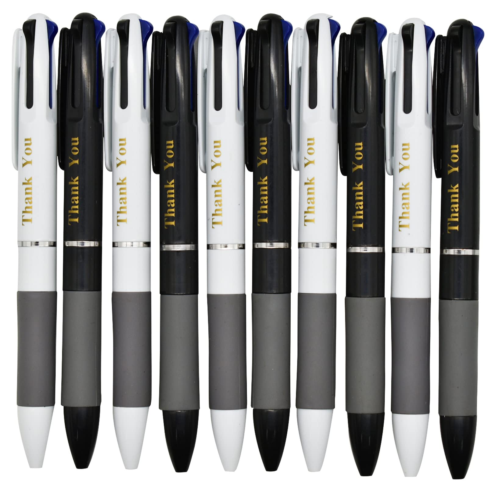 Maydahui 12 PCS Retractable 3-in-1 Pens Thank You Pen Multicolor Ballpoint Pens 3 Colors Pen for Office School Students Party Thanksgiving Day