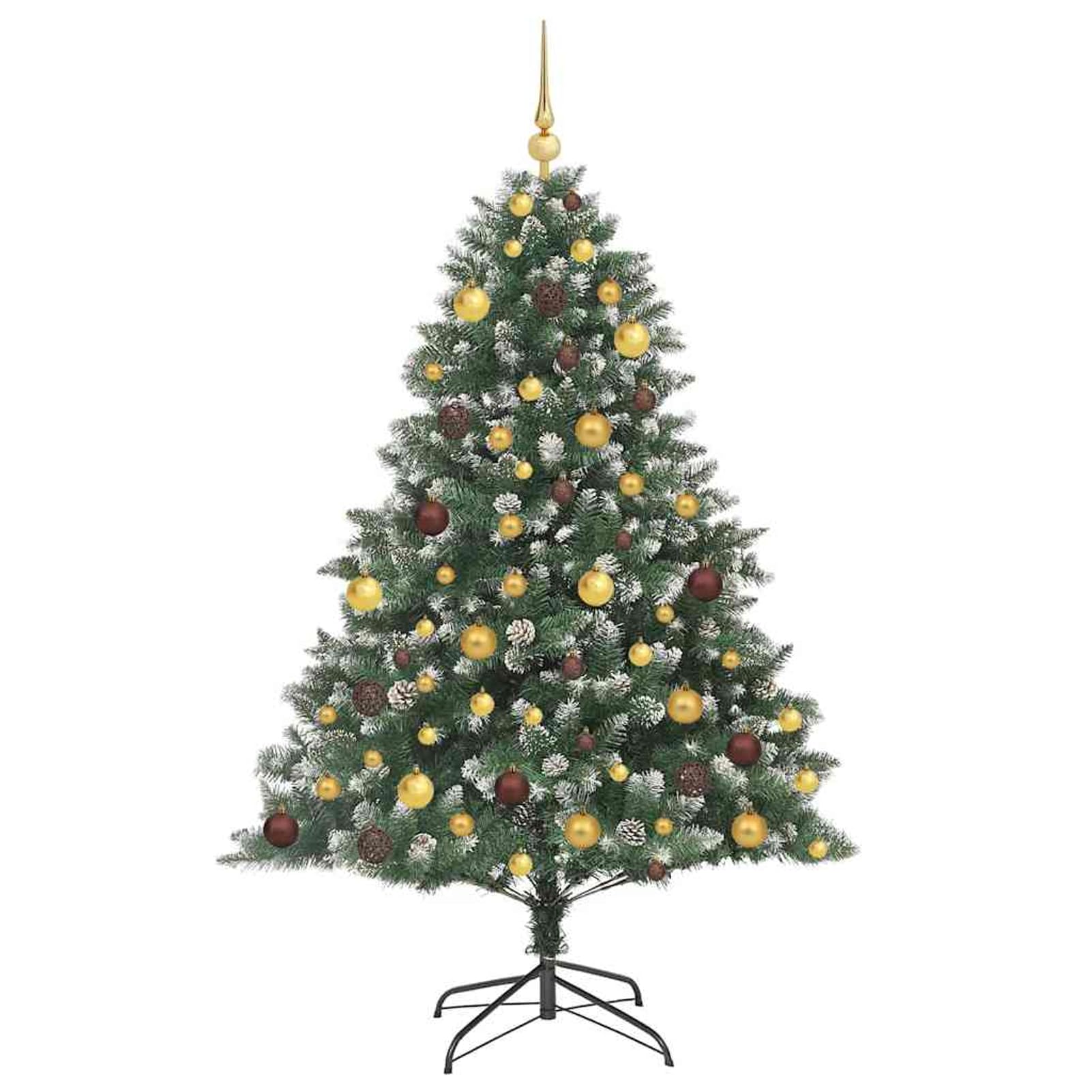 Gecheer Albero di Natale Artificiale Verde, Cono Minimalista, 126 x 126 x 180 cm, PVC e Acciaio, con luci LED, per Soggiorno o terrazza
