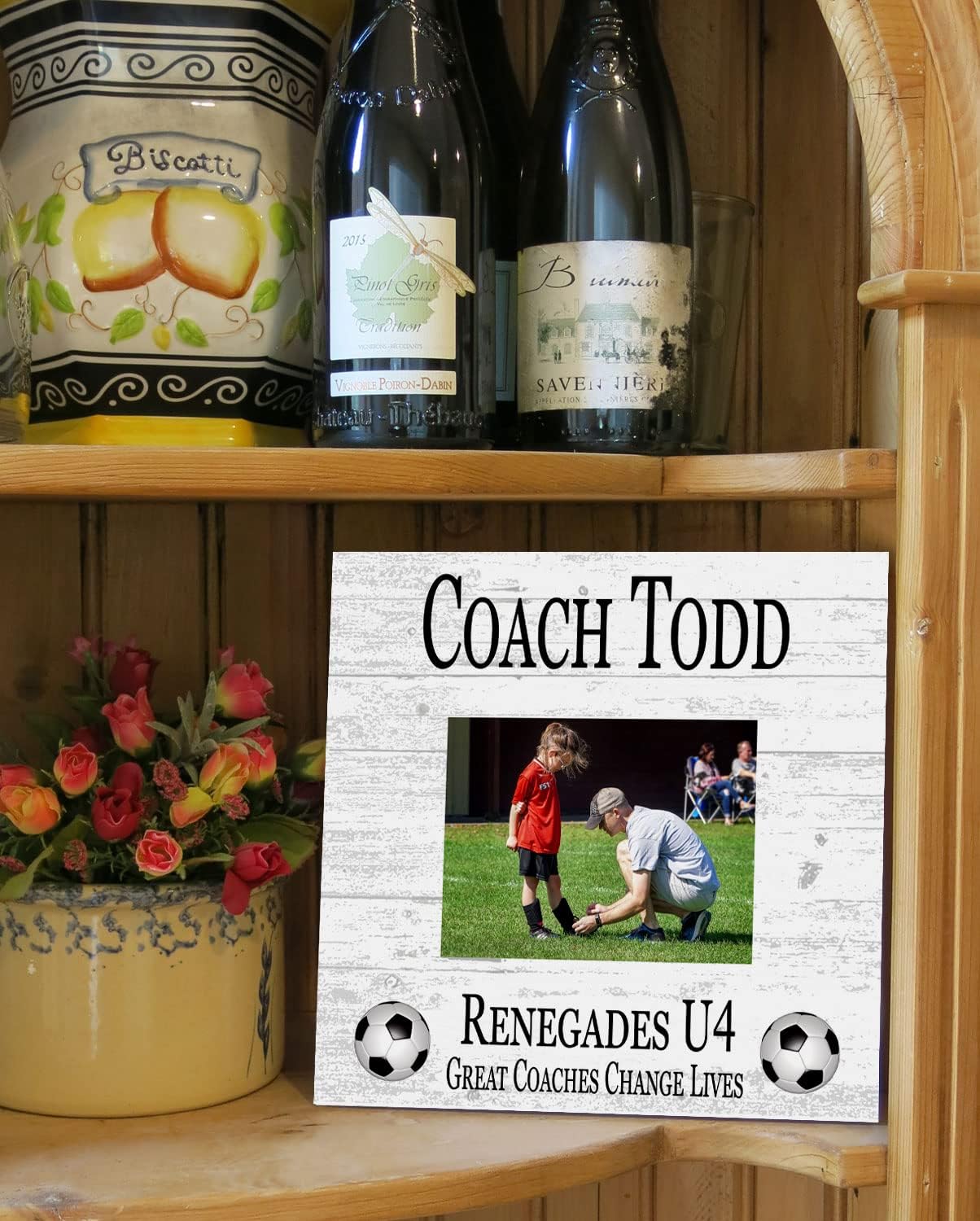 Broad Bay Soccer Coach Gift Plaque with Photo - UPLOAD Team Picture - Frame Alternative Personalized Appreciation Award For End Of Season Coaches Present 10in x 10in (Soccer)