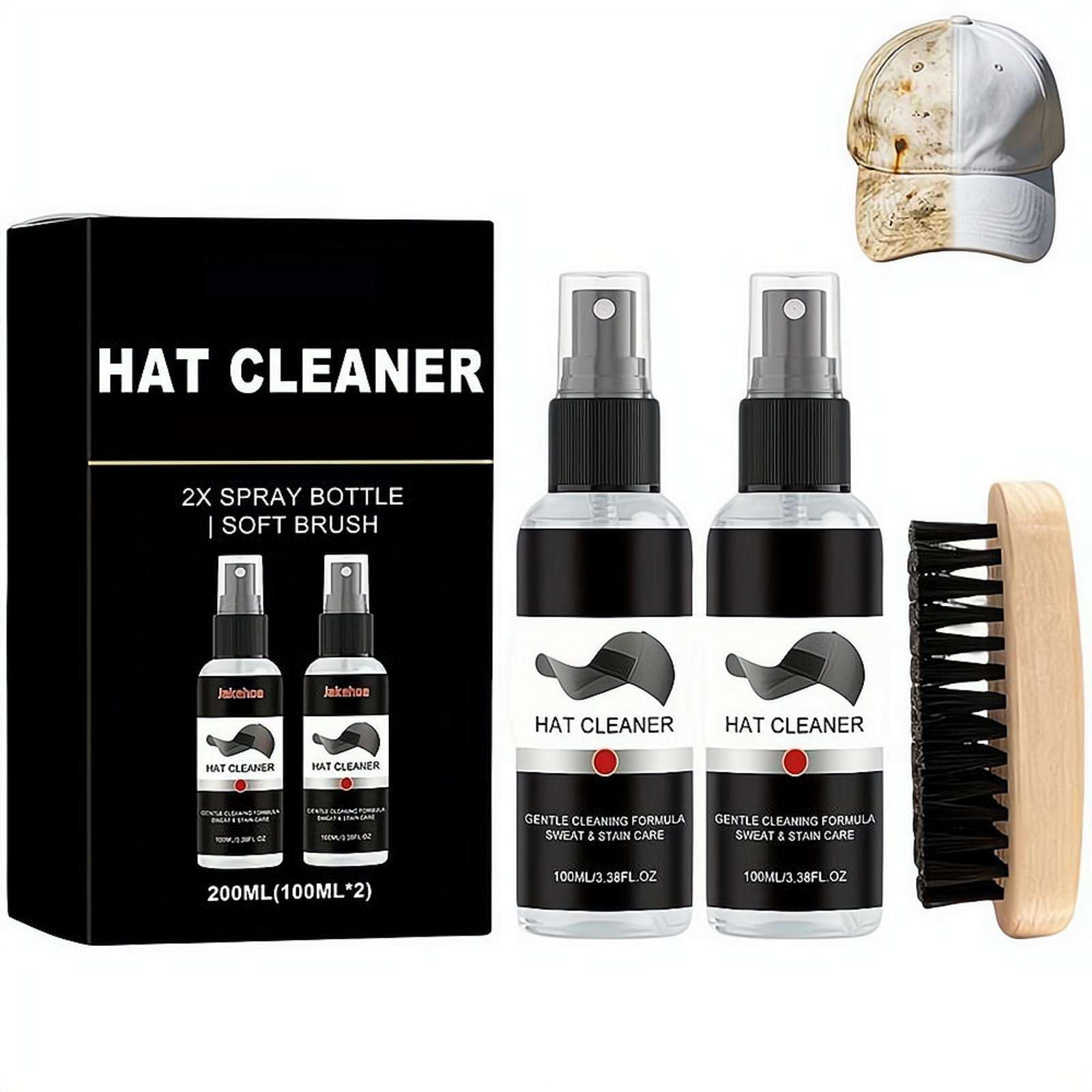 Hat Cleaner for Baseball Caps,2026 New Professional Hat Cleaning Kit – Headwear Cleaner with Brush,Sweat Stain Remover & Deordorizer,Hats Saver for Baseball Caps, Snapbacks & All Types of Fabrics